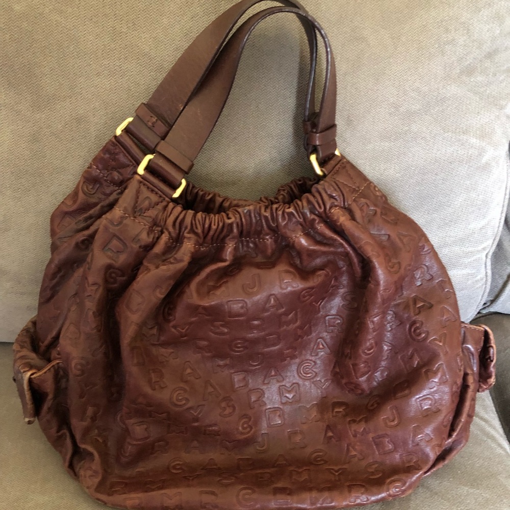 Marc Jacobs Leather brown monogram hobo